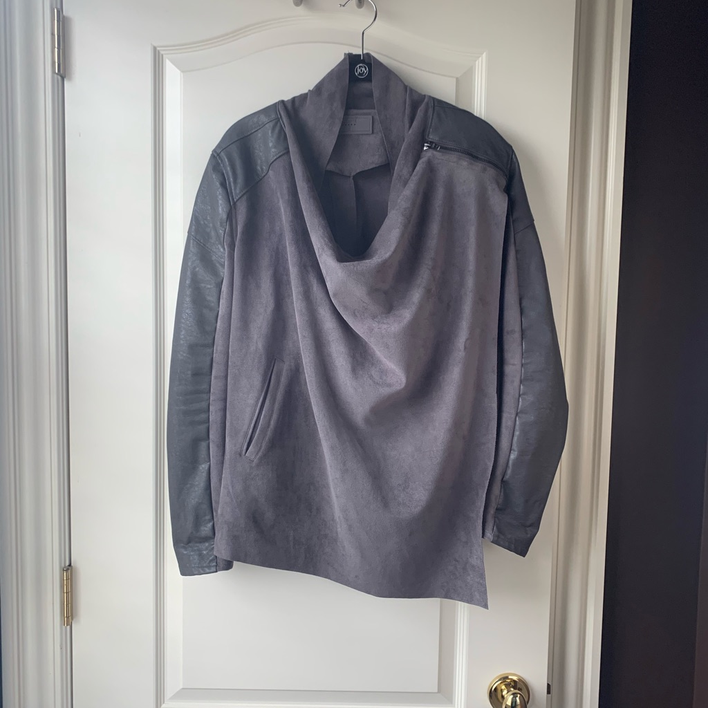 Blanknyc Faux Suede And Leather Grey Jacket